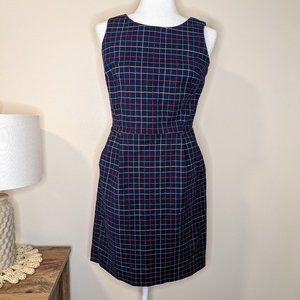 Tommy Hilfiger plaid dress navy blue size 4 cotton 97%